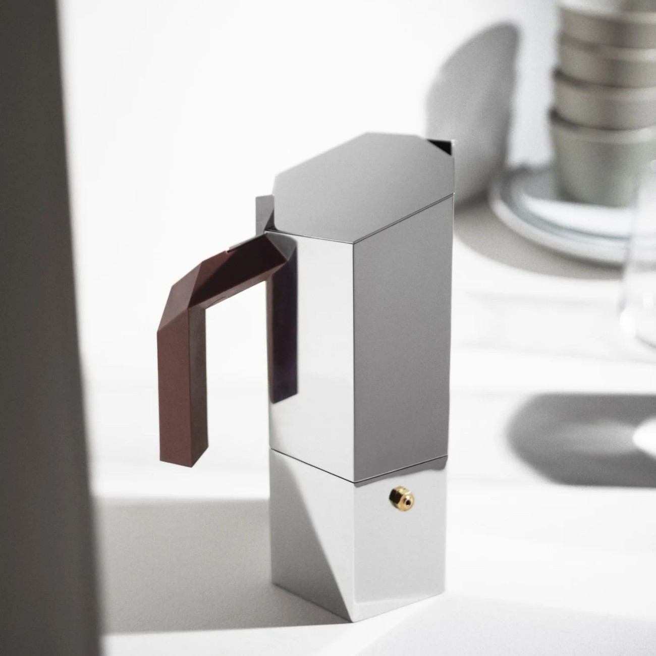 Alessi Καφετιέρα εσπρέσσο 0,15 λτ/3 φλ. Stainless Steel/Burgundy σειρά Mehnir Καφές/Τσάι