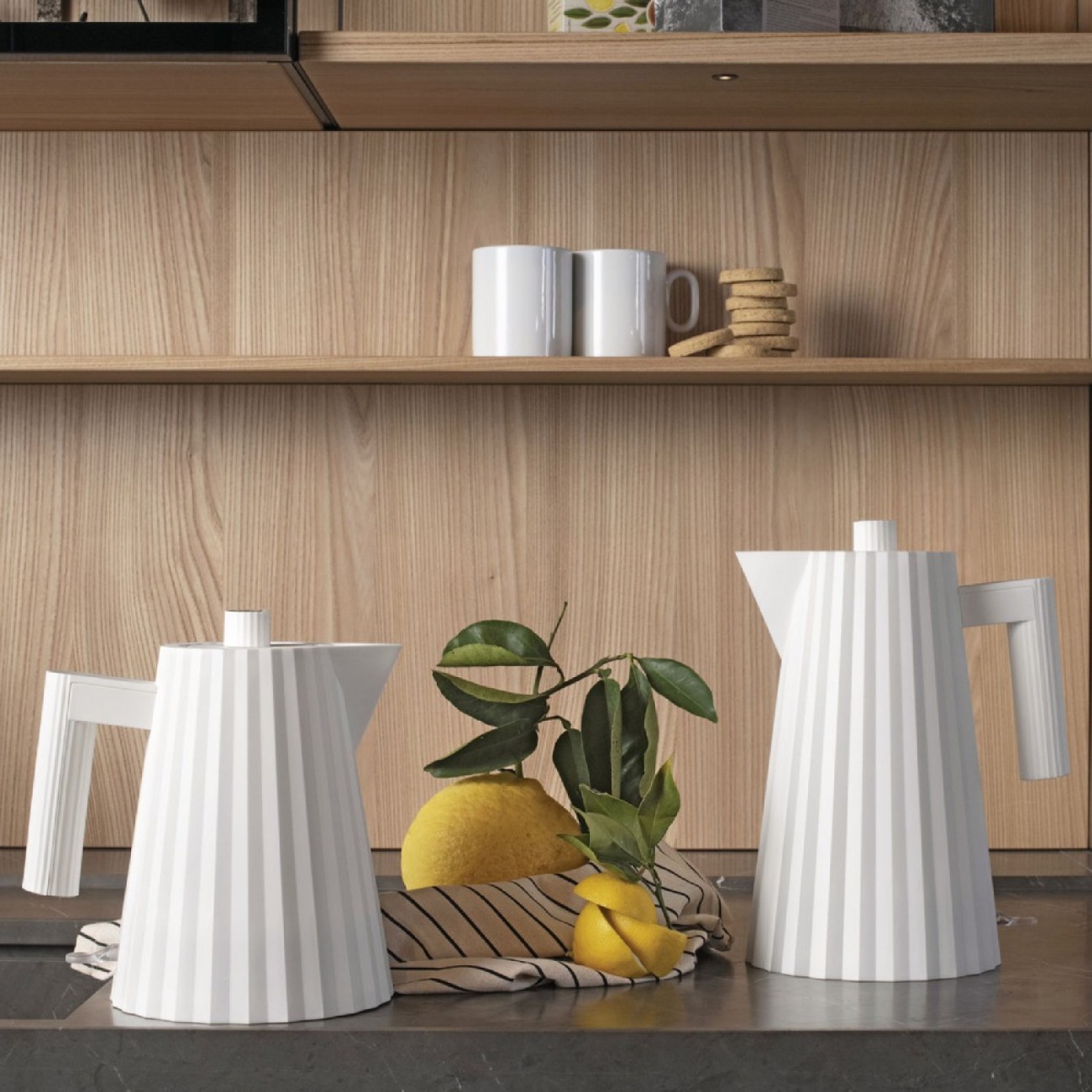 Alessi Βραστήρας 1lt. λευκός σειρά Plisse Βραστήρες