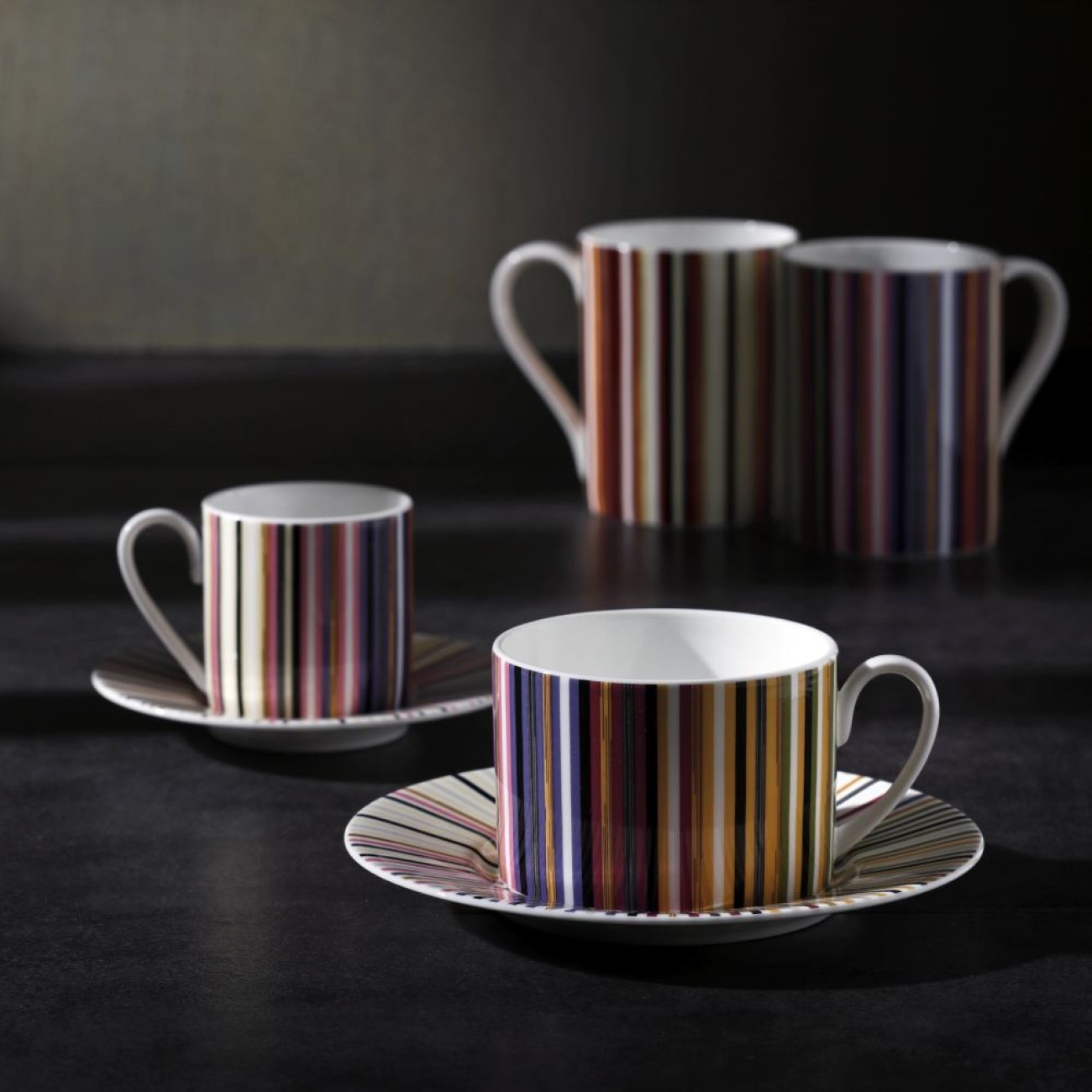 Missoni Σετ 2 Τεμ. Φλυτζάνι/πιάτο καφέ 0,20λτ. σειρά Stripes Jenkins 156
 Φλυτζάνια με πιάτα