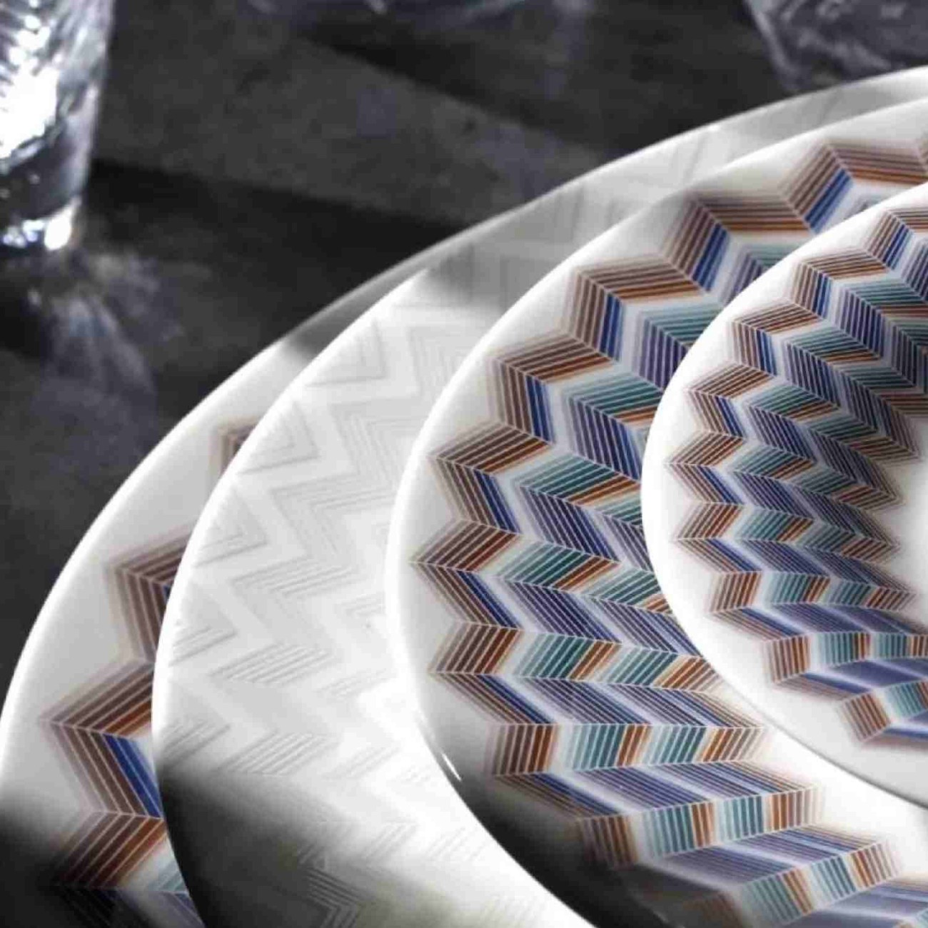 Missoni Πιάτο φρούτου 21,5εκ. σειρά Zig Zag Jarris 148
 Πιάτα φρούτου/γλυκού