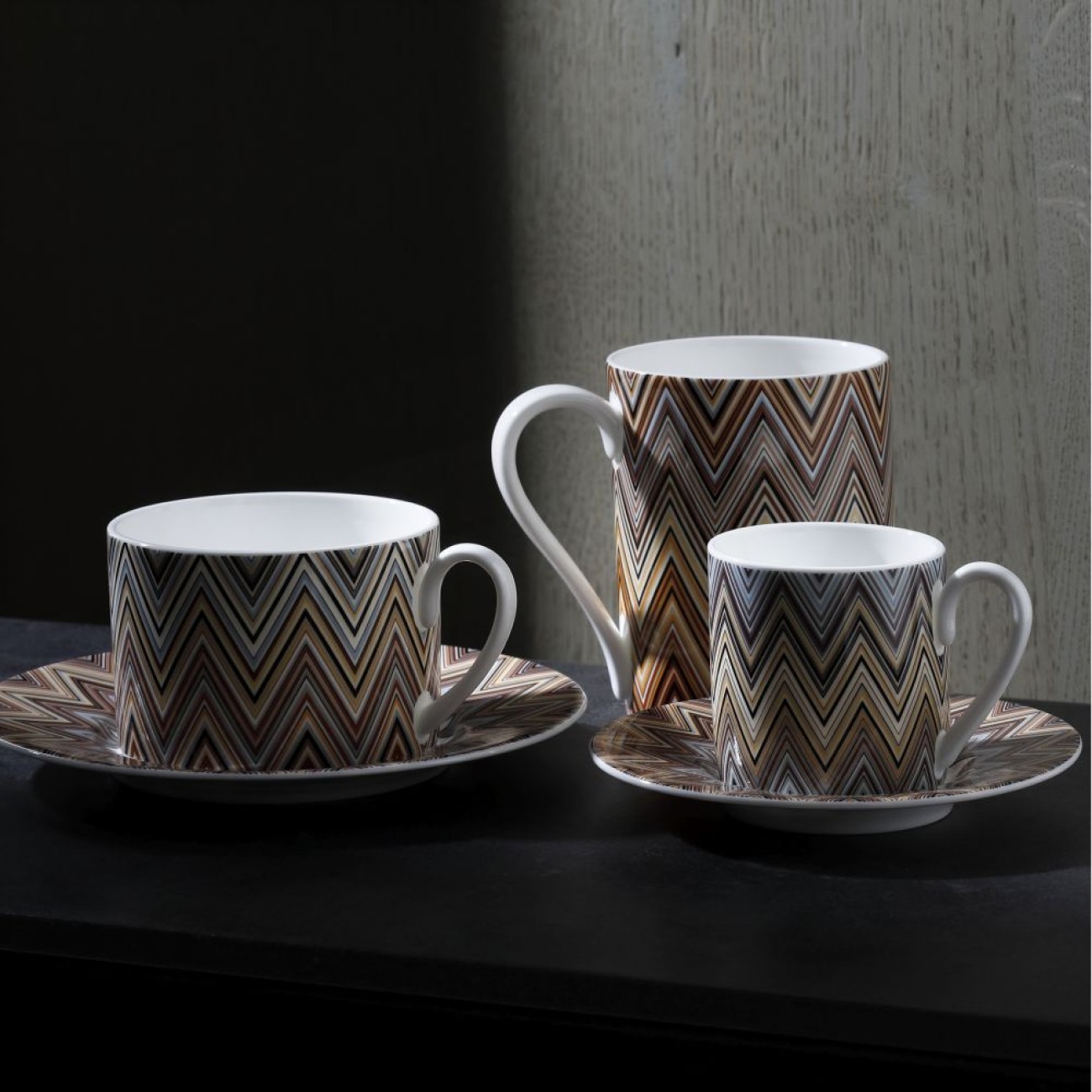 Missoni Σετ 2 Τεμ. Φλυτζάνι/πιάτο εσπρέσσο 0,10λτ. σειρά Zig Zag Jarris 148
 Φλυτζάνια με πιάτα