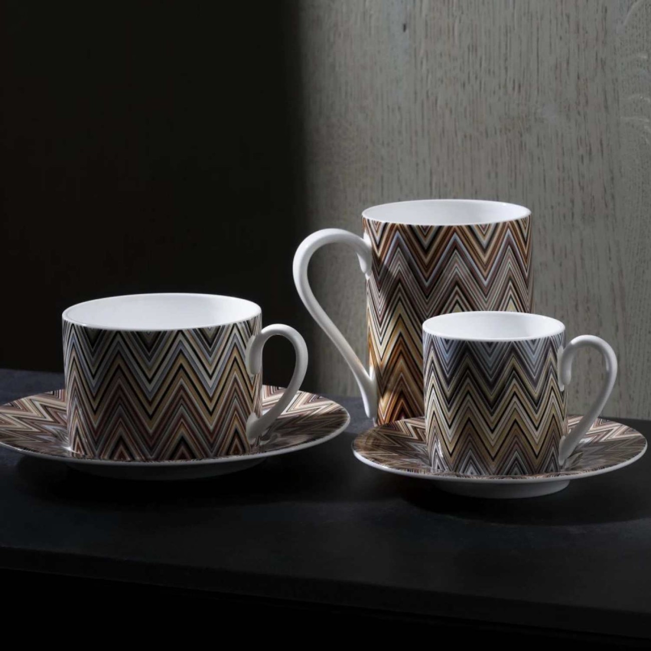 Missoni Σετ 6 Τεμ. Φλυτζάνι/πιάτο εσπρέσσο 0,10λτ. σειρά Zig Zag Jarris 148
 Φλυτζάνια με πιάτα