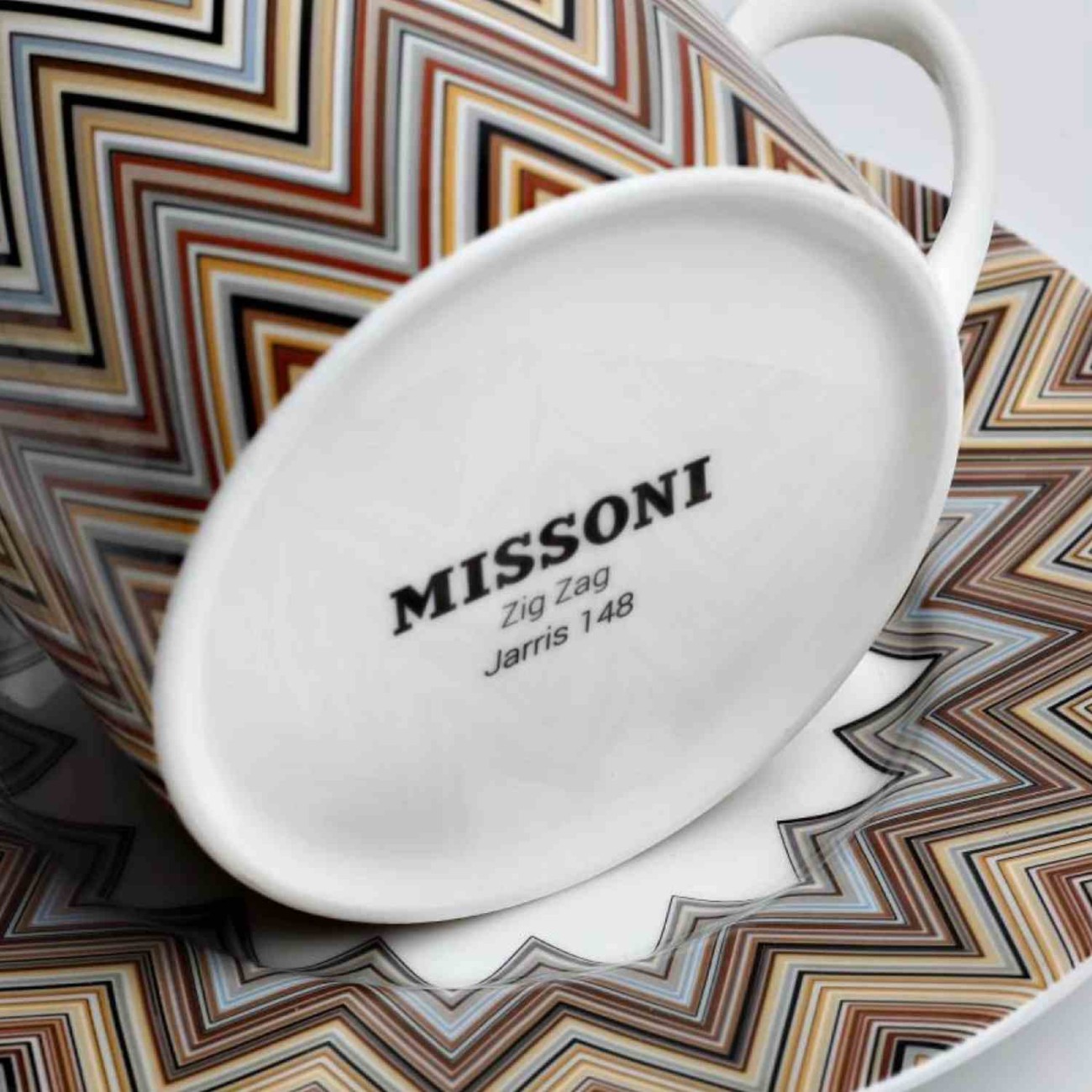 Missoni Σετ 2 Τεμ. Φλυτζάνι/πιάτο καφέ 0,20λτ. σειρά Zig Zag Jarris 148 Φλυτζάνια με πιάτα