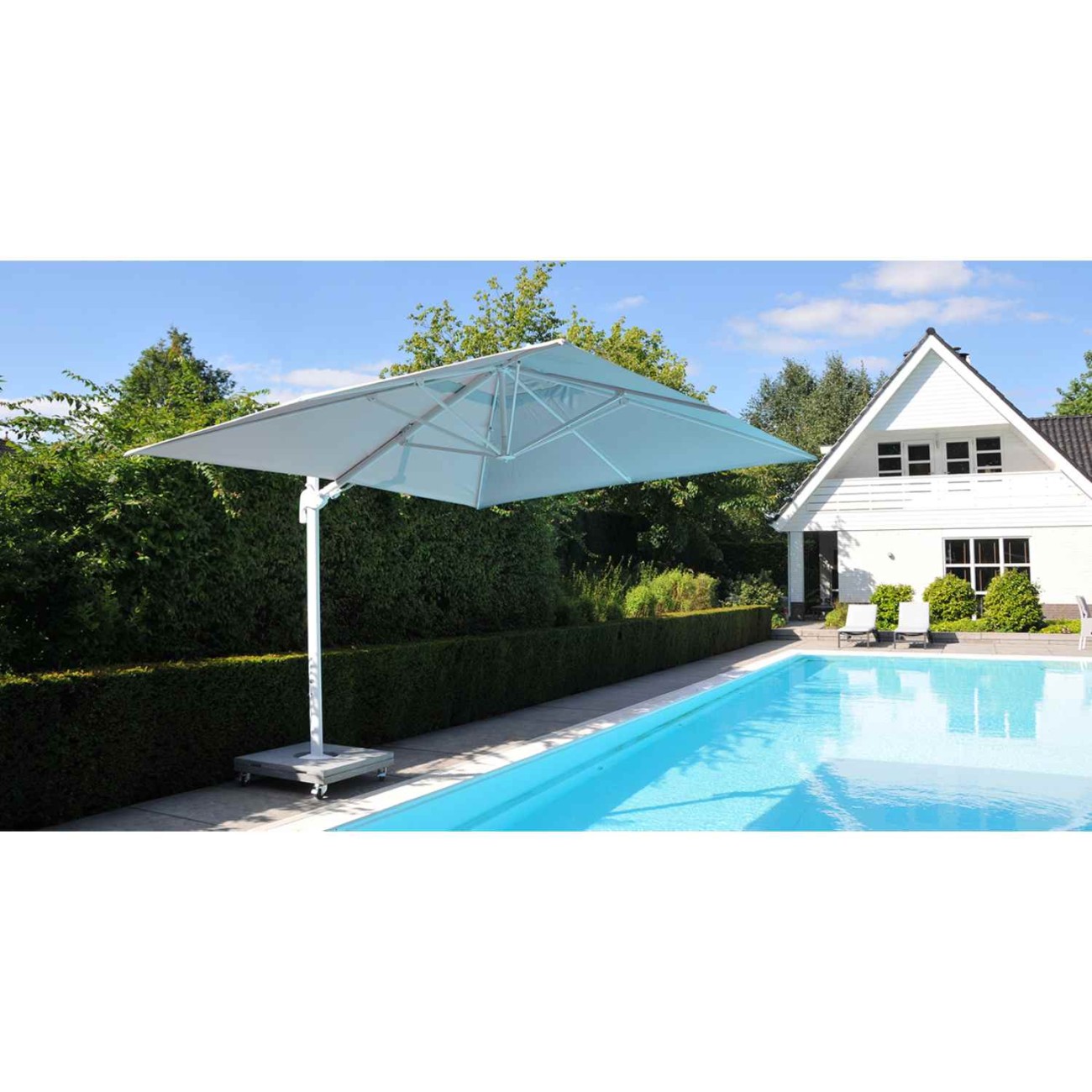Life Outdoor Living Ομπρέλα Λευκή/Γκρι 250x250cm σειρά Palermo Έπιπλα Κήπου