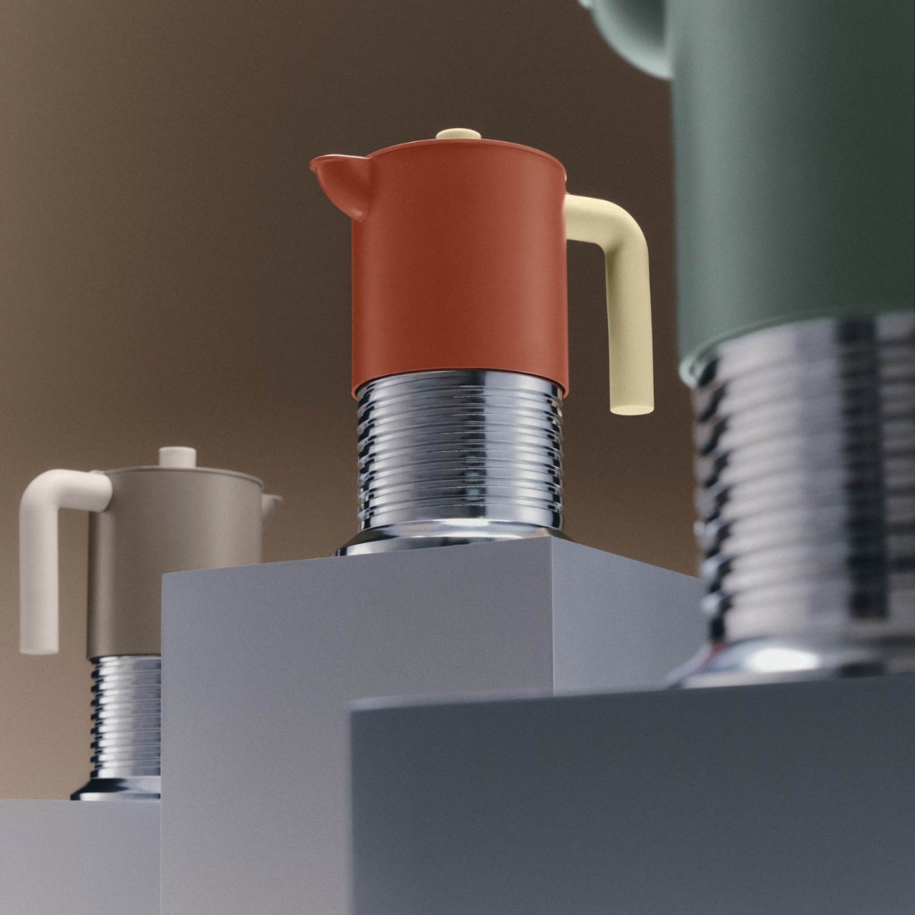 Alessi Καφετιέρα espresso 0,3L/6 φλυτζ. Warm Grey σειρά Vite Καφές/Τσάι